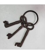 Vintage Cast Iron Door Church Jail Prison Skeleton Key Set On Ring Decor - $410.29 MXN