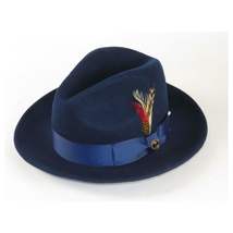 Men Bruno Capelo Hat Australian Wool Fedora Untouchable EXECUTIVE EX322 Navy image 4