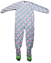 Women&#39;s Frog Checker Footed Pajamas Drop Seat Cute One Piece PJ 2XL BRAN... - $31.67