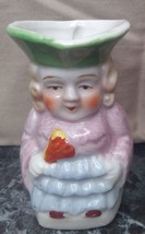 Vintage Occupied Japan Miniature Pitcher or Creamer Victorian Lady, 2 3/4&quot; Tall - £4.52 GBP