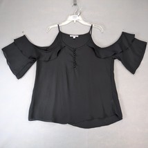 Say What? Black Sheer Off-Shoulder Cami Top Women&#39;s Plus 1X Whimsigoth B... - $20.00