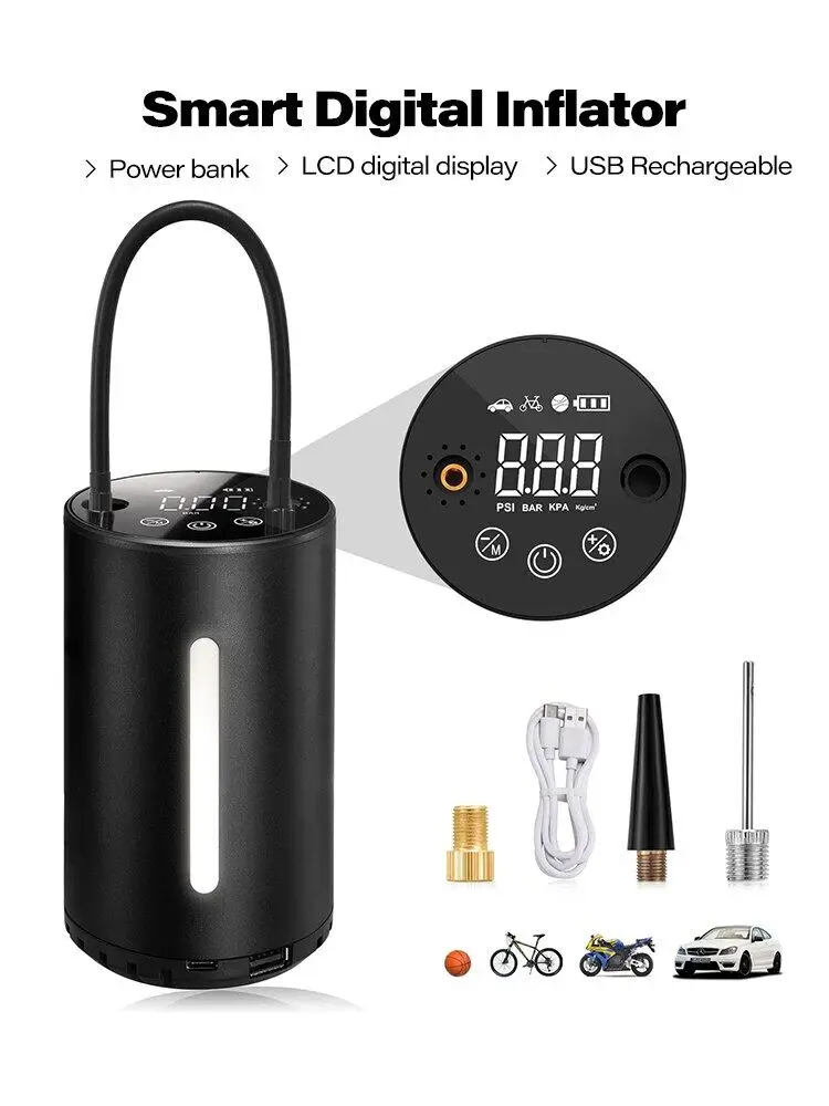 Electric Bicycle Pump Tire Inflator Portable Air Compressor Inflater Air Pump wi - $114.62