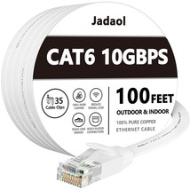 Cat 6 Ethernet Cable 100 ft Outdoor Indoor 10Gbps Support Cat8 Cat7 Network long - £30.86 GBP