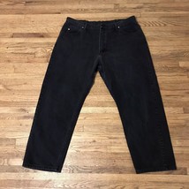 Wrangler Mens Straight Leg Jeans Size 40 x 30 Black 100% Cotton 29&quot; Inseam - $9.07