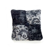 Beautiful Design, Floral Jacquard, Black Velvet, Decorative Button 18x18&quot; - £47.16 GBP
