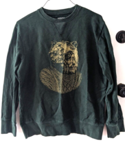 Merona Bear In A Sweater green sweatshirt pullover men&#39;s MEDIUM animal target - £15.81 GBP