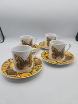 Grace&#39;s Teaware Fine Porcelain Expresso Tea Set for 4 Butterflies 8 Pcs - $27.72