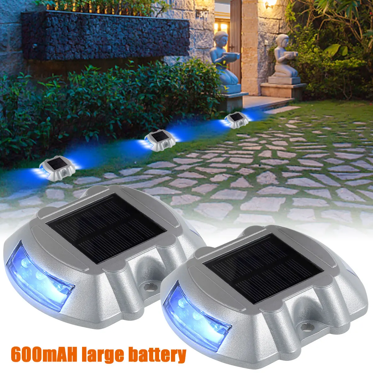 Ad light outdoor solar powered step light ip68 waterproof solar driveway lights auto on thumb200