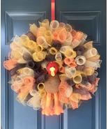 Turkey Wreath, Turkey Mesh Wreath, Thanksgiving Wreath, Thanksgiving Dec... - $2,445.33 MXN