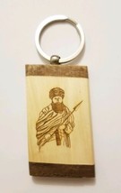 SIKH Punjabi Sant Bhindrawale Portrait WOODEN Singh Kaur Key Chain Ring Gift - £6.37 GBP