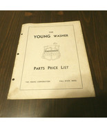 Rare- WASHING MACHINE--THE YOUNG WASHER PARTS PRICE LIST- THE YOUNG CORP... - £11.94 GBP