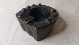 Rustic Vintage Handcrafted Wood &amp; Iron Horseshoe Ashtray - £22.14 GBP