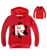 Roblox Theme Kids Series Red Sweater Hoody Sweatshirt New R Logo - £23.62 GBP