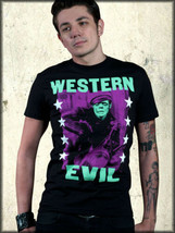 Western Evil Frankenstein Monster James Dean Motorcycle Biker Mens T-Shirt Black - £18.91 GBP