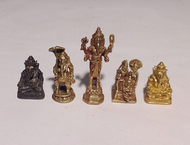 5 x LORD GANESHA THAI Hindu Amulet Mini Statues Success Power Magic Wealth Talis - £13.58 GBP