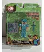 Minecraft Overworld Steve with Diamond Armor Figure Pack Jazwares New in... - £15.15 GBP