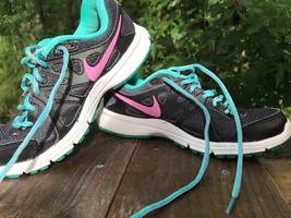 Nike Pink Black Aqua Tie Women&#39;s smaller US 6.5 EUR 37.5 Sneakers Workou... - $11.14