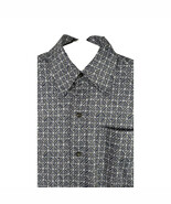 Jantzen Disco Club 70s Button Up Shirt Medium Gray Blue Geo Made In USA VTG - $849.77 MXN
