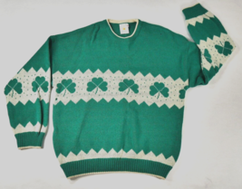 The Cork Sweater Co. Ireland Green Shamrock Banded Sweater Womens Medium... - £30.08 GBP