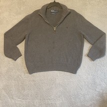 Polo Ralph Lauren Men’s Size Extra Large 1/4 Zip Sweater Gray Player 100... - $24.75