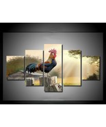 Multi Panel Print Cock Rooster Canvas 5 Piece Picture Wall Art Farm Chic... - £21.80 GBP+