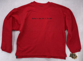 Bad Boy Sweatshirt Men&#39;s Size Large Red 1990&#39;s USA Made Long Sleeve Athletics - £27.24 GBP