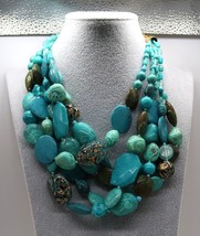 Joan Rivers Classic Collection Gold Tone &amp; Faux Turquoise Statement Necklace - $75.00