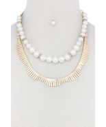 Pearl Metal Layered Necklace - £15.98 GBP