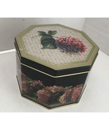 Vintage decorative tin container floral pattern shabby chic cottage storage - $19.75