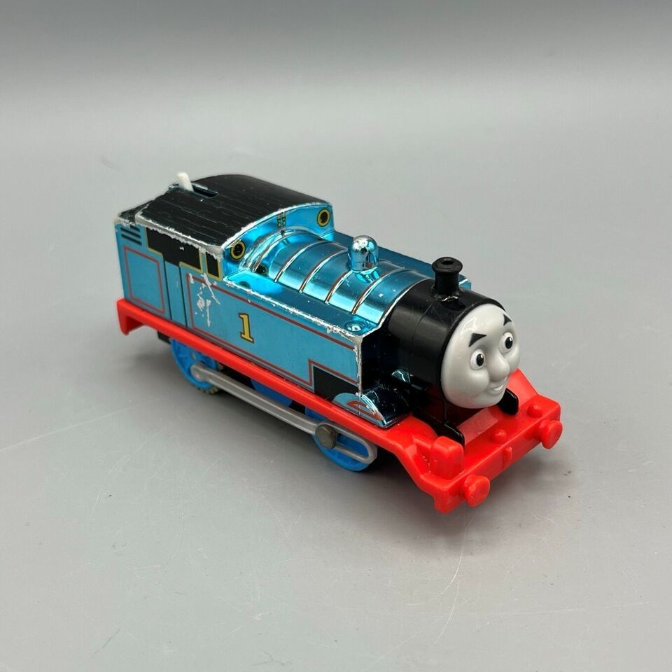 Primary image for Thomas & Friends Motorized Trackmaster Metallic Blue Thomas Train Mattel 2013