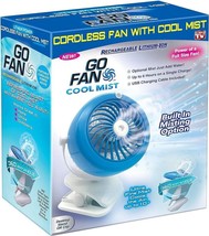 Go Fan Cool Mist Rechargeable Cordless USB Charging Lithium Ion Fan - £14.20 GBP
