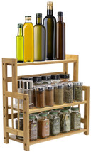 Bamboo Spice Rack Organizer - Kitchen Bathroom Countertop Display &amp; Stor... - £51.71 GBP