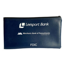 Leesport Merchants Bank Deposit Bag Pennsylvania Vtg Vinyl Zipper 11” - £7.77 GBP