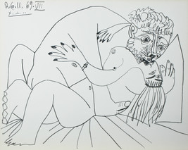 &quot;Le Sfiato d&#39;Arles 26.11.69.VII&quot; Di Pablo Picasso Placca Firmato Litografia - £1,650.56 GBP