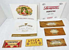 Lot of 8 Antique Cigar Box Tobacco Labels Utica Club Confirmo Bustillo More - $14.36