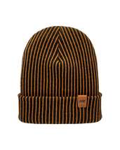 HAAKWEAR Cuffed Wide Ribbed Striped Beanie / Hat, Black / Orange, Limite... - $38.00