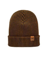 HAAKWEAR Cuffed Wide Ribbed Striped Beanie / Hat, Black / Orange, Limite... - $51.97 CAD