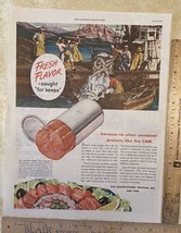 Vtg Print Ad Cans Canned Food Salmon Fishermen Commercial Fishing NY 13.... - $17.63