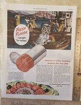 Vtg Print Ad Cans Canned Food Salmon Fishermen Commercial Fishing NY 13.... - £13.79 GBP