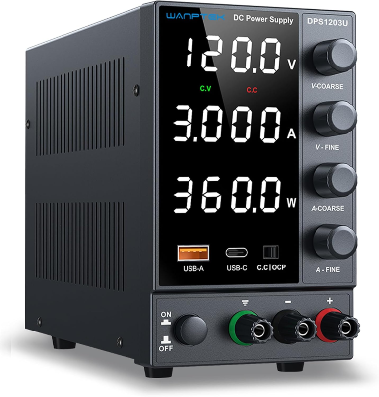 Adjustable Regulated Power Supply with 5V 3.6A USB &amp; Type-C Quick-Charge... - $174.25