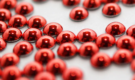 HOTFIX Red Metallic Domes available in 2 Sizes (ø3.0mm, ø4.0mm) min 144Pcs/Bag - £3.95 GBP