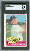 1965 Topps Mickey Mantle #350 SGC 2 P1349 - $296.01
