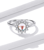 Platinum 925 Sterling Sliver Dazzling Sun Moonstone Charm Ring - FAST SHIPPING! - £33.77 GBP