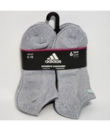 Adidas Women&#39;s Cushioned No Show Socks 6 Pairs Size 5-10 Gray Compressio... - £16.30 GBP
