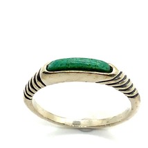 Vtg Sterling Silver Signed 925 Carolyn Pollack Relios Malachite Stack Ring 9 1/4 - £33.23 GBP