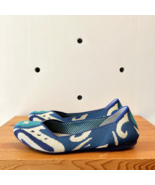 10 - Rothy&#39;s Moroccan Blue Ikat Washable Knit Ballet Flats Shoes 0517JB - £73.32 GBP
