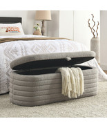 45.5 inchesStorage Ottoman Bench Upholstered Fabric Storage Bench - £177.60 GBP