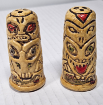 Vintage TIKI Bar Totem Pole Salt &amp; Pepper Shakers MISSING A STOPPER - £11.81 GBP