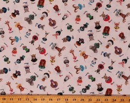 Cotton A-Z Alphabet Animals Words Zootopia Fabric Print By The Yard D776.75 - £23.94 GBP