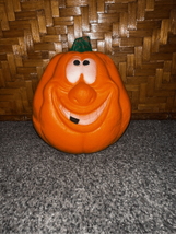 Vintage Halloween Decor-Foam Pumpkin Jack O&#39; Lantern 1988 Well Made Toy Mfg - £9.87 GBP